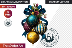 Christmas Jewel Baubles Clipart | Elegant Holiday Ornaments Product Image 1
