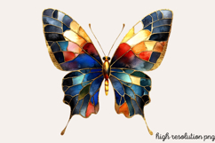 Colorful Spring Butterfly Clipart PNG Product Image 1