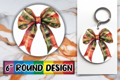 Watercolor Bow Design PNG Round for Sublimation Product Image 1