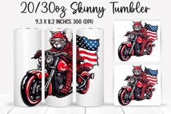 Cat Ride An American Flag - Tumbler Sublimation Design Product Image 1