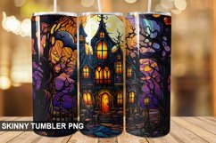 Stained Glass Halloween Tumbler 20 oz Skinny Tumbler Product Image 1