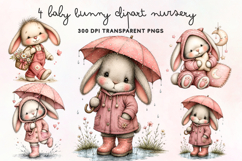 Baby Bunny Clipart Nursery PNG Product Image 1