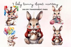 Baby Bunny Clipart Nursery PNG Product Image 1