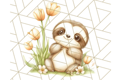Cute Animals with Tulips PNG, Spring Flower Clipart Download Product Image 3