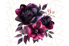 Gothic Floral PNG, Dark Aesthetic Flowers Clipart Print Product Image 3