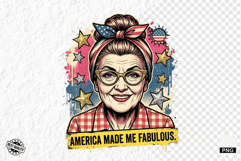 Funny Patriotic Grandma PNG Illustration Product Image 1