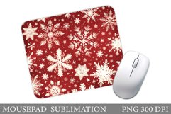 Snowflakes Mouse Pad Sublimation. Christmas Mouse Pad Design Product Image 1