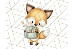 Cute Back to School Animals PNG Clipart with Books & Bags Product Image 3