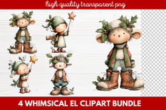 Whimsical Elf Clipart | Cute Christmas Elf PNG Illustration Product Image 1