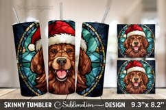 Stained Glass Christmas Dog Wrap - Stained Glass Tumbler Product Image 1