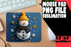 Festive Snowman 3D Mouse Pad Design PNG Product Image 1