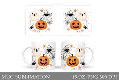 Cute Pumpkin Mug Wrap. Halloween Mug Wrap Sublimation Product Image 1