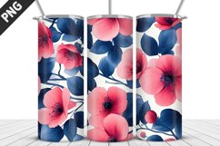 Flowers Tumbler Wrap | Sublimation Design | Tumbler PNG Product Image 1
