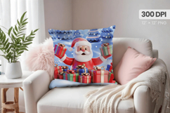 Winter Christmas Wonderland PNG Pillow, Winter Pillow Design Product Image 1