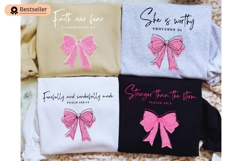 Coquette Christian Bible Quote PNG Bundle | Faith Over Fear Product Image 1
