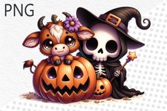 Halloween Cow Sublimation - Clipart PNG Design Product Image 1