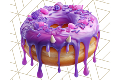 Realistic Halloween Donut Clipart PNG, Spooky Cute Sweets Product Image 3