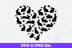 Bunny Dolphin Love Heart Silhouette SVG PNG Product Image 1
