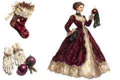 Chic Antique Christmas Clipart Product Image 6