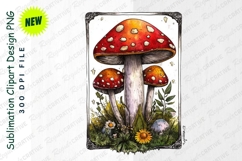 Watercolor Mushroom Clipart Fungi And Flowers Clipart Product Image 1