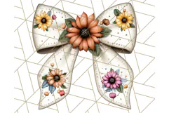 Fall Bow Clipart, Autumn Hair Bows PNG, Fall Ribbon Png Product Image 3