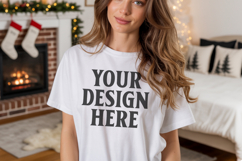 Bella Canvas 3001 Silver Christmas Shirt Mockup Product Image 1
