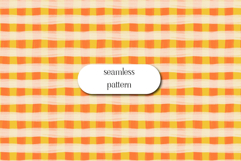 Orange Yellow Gingham Seamless Brush Check Pattern Product Image 1