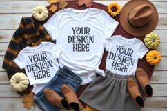 Christmas Family Matching Group Flat Lay T-Shirt Mockups Product Image 1