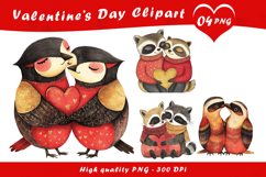 Cute Animal Couple Love Clipart PNG Product Image 1