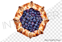 Blueberry galette PNG Clipart Watercolor Dessert Fruit Bread Product Image 1
