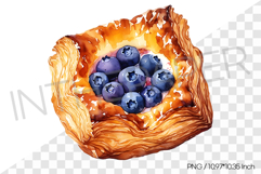 Blueberry Danish PNG Clipart Watercolor Dessert Illustration Product Image 1