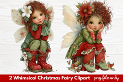 2 Whimsical Christmas Fairy Clipart | Cute Holiday Fairy PNG Product Image 1
