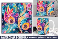 Seamless Watercolor Bohemian Patterns Background Product Image 1