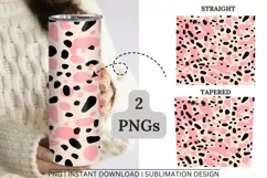 20oz Skinny Tumbler Sublimation, Christmas Leopard Design Product Image 2