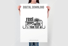 Reel Therapy Svg with Fish Hooks Palm Tree and Monogram Product Image 2