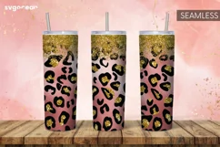 Leopard Glitter Tumbler | Skinny 20 oz | Tapered | Straight Product Image 1