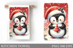 Christmas Penguin Kitchen Towel. Christmas Kitchen Towel Product Image 1