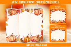 Pumpkin Tumbler Sublimation Wrap, 20 oz Fall Tumbler Wrap Product Image 1