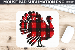 Watercolor Turkey Mouse Pad Sublimation - Thanksgiving PNG Product Image 1