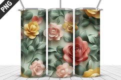 Flowers Tumbler Wrap | Sublimation Design | Tumbler PNG Product Image 1