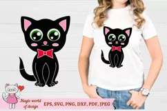 Black kitten SVG, baby cat SVG, Cricut Vinyl Iron on Product Image 2