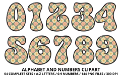 Retro Groovy Alphabet PNG 70s Numbers &amp; Letters 300 DPI Product Image 5