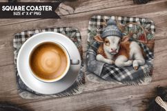 Farm Animals Square Coaster PNG Bundle, Farm Animals PNG Product Image 11
