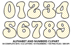 Polka Dots Alphabet Letters &amp; Numbers Clipart PNG 300DPI Product Image 5