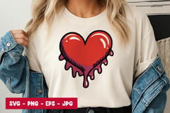 Melting Heart Drip Love SVG PNG Product Image 1