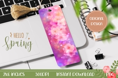 Pink Flowers Bookmark PNG, Floral Bookmark Printable Product Image 1