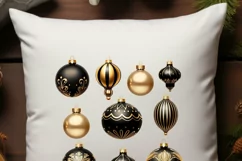 Black Christmas Ball Ornaments, Aesthetic Art Prints Product Image 6