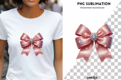 Pink Coquette Watercolor Bow PNG, Classy Bachelorette Decor Product Image 1