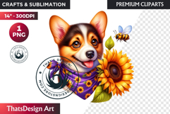 Cute Autumn Animals &amp; Sunflowers - Thanksgiving Clipart Product Image 1