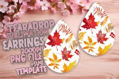 Elegant Autumn Pattern Teardrop Earrings for Sublimation Product Image 1